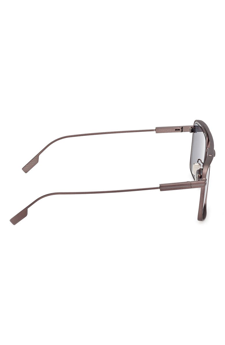 ZEGNA 56mm Navigator Sunglasses, Alternate, color, Matte Dark Bronze / Gunmetal