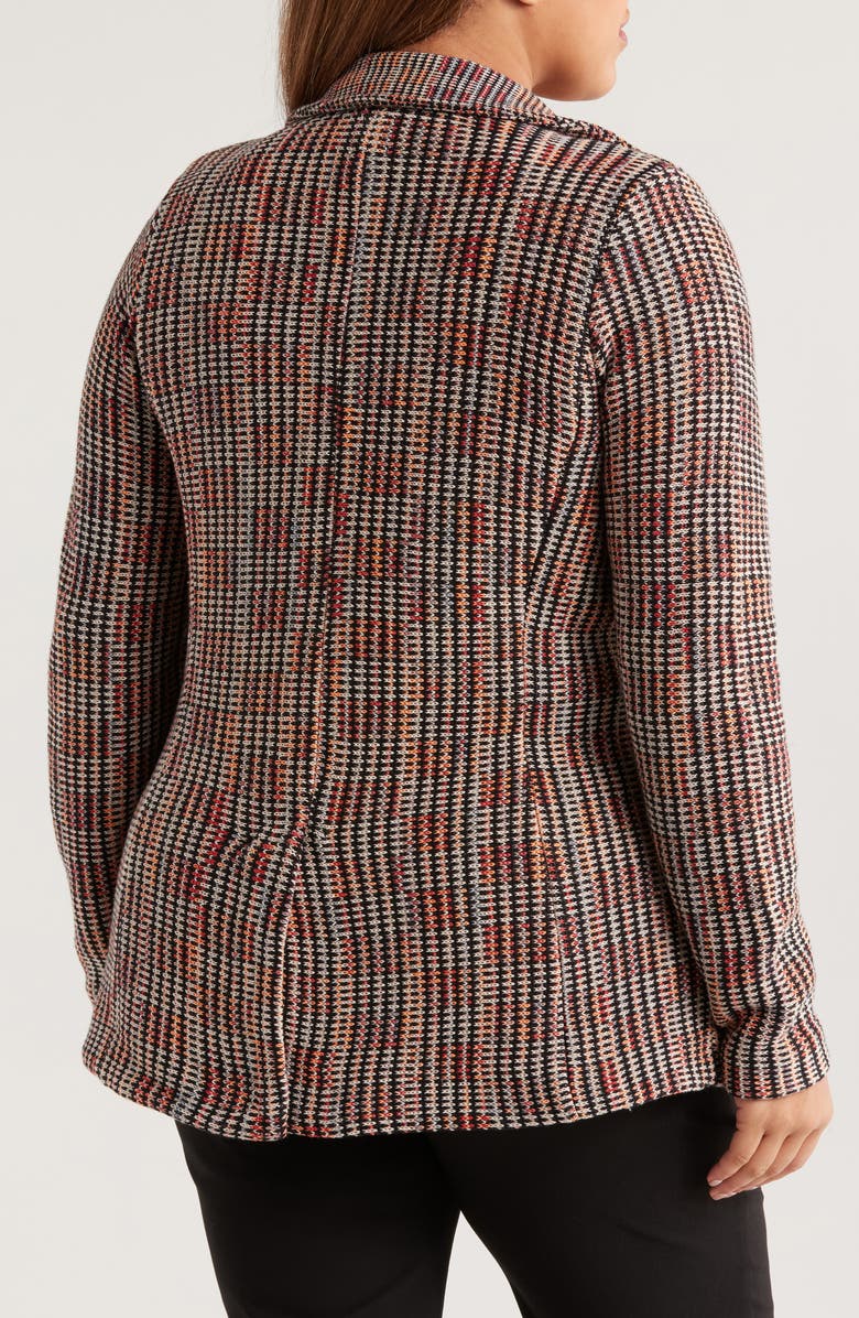 NIC+ZOE Plaid Contour Knit Blazer, Alternate, color, Pink Multi