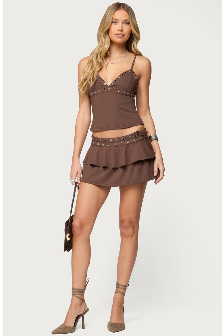 Hailie Grommet Trim Camisole, Alternate, color, BROWN