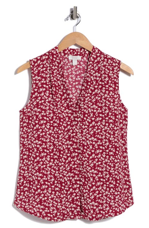 V-Neck Sleeveless Woven Shell Top
