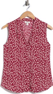 NORDSTROM RACK V-Neck Sleeveless Woven Shell Top