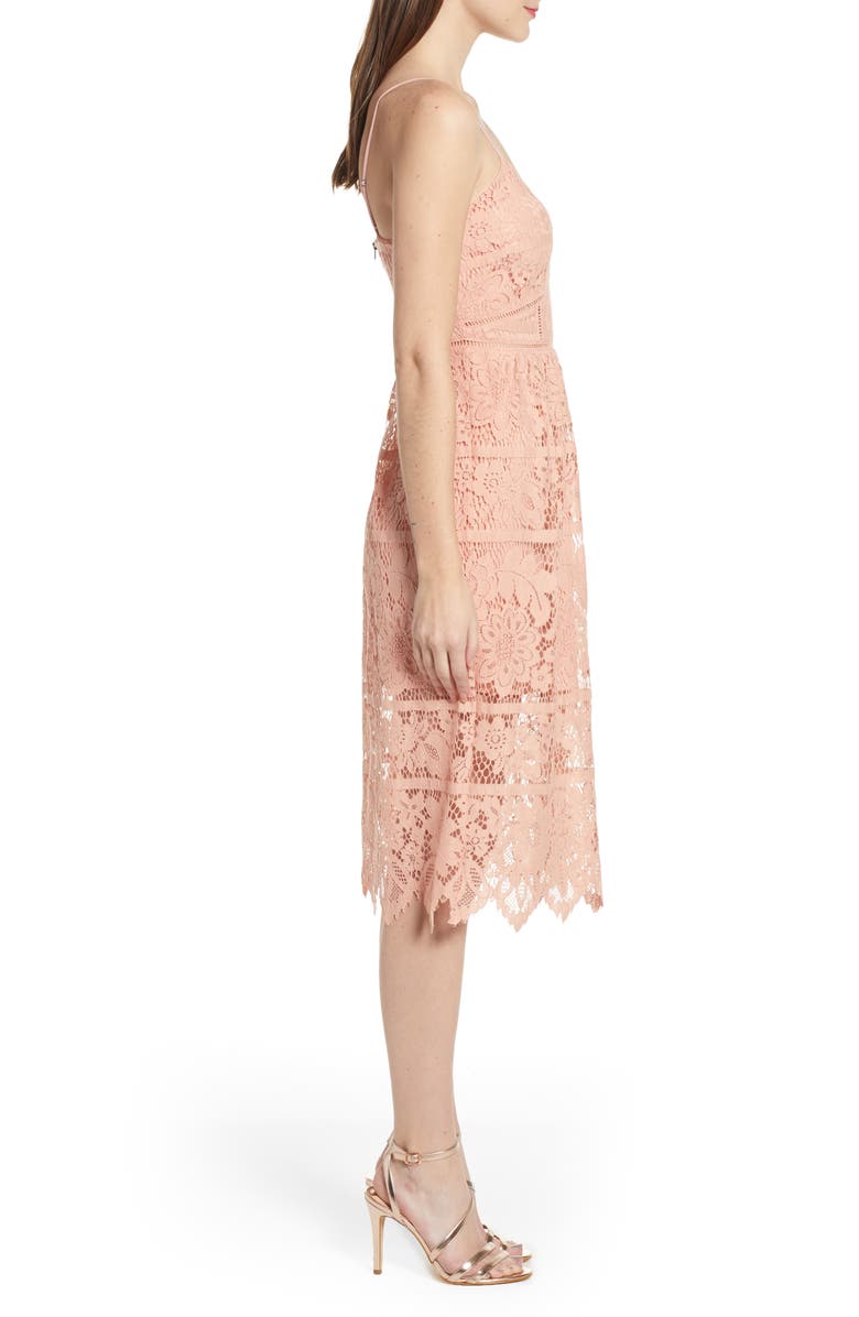 Love, Fire Cotton Blend Lace Midi Dress, Alternate, color, 