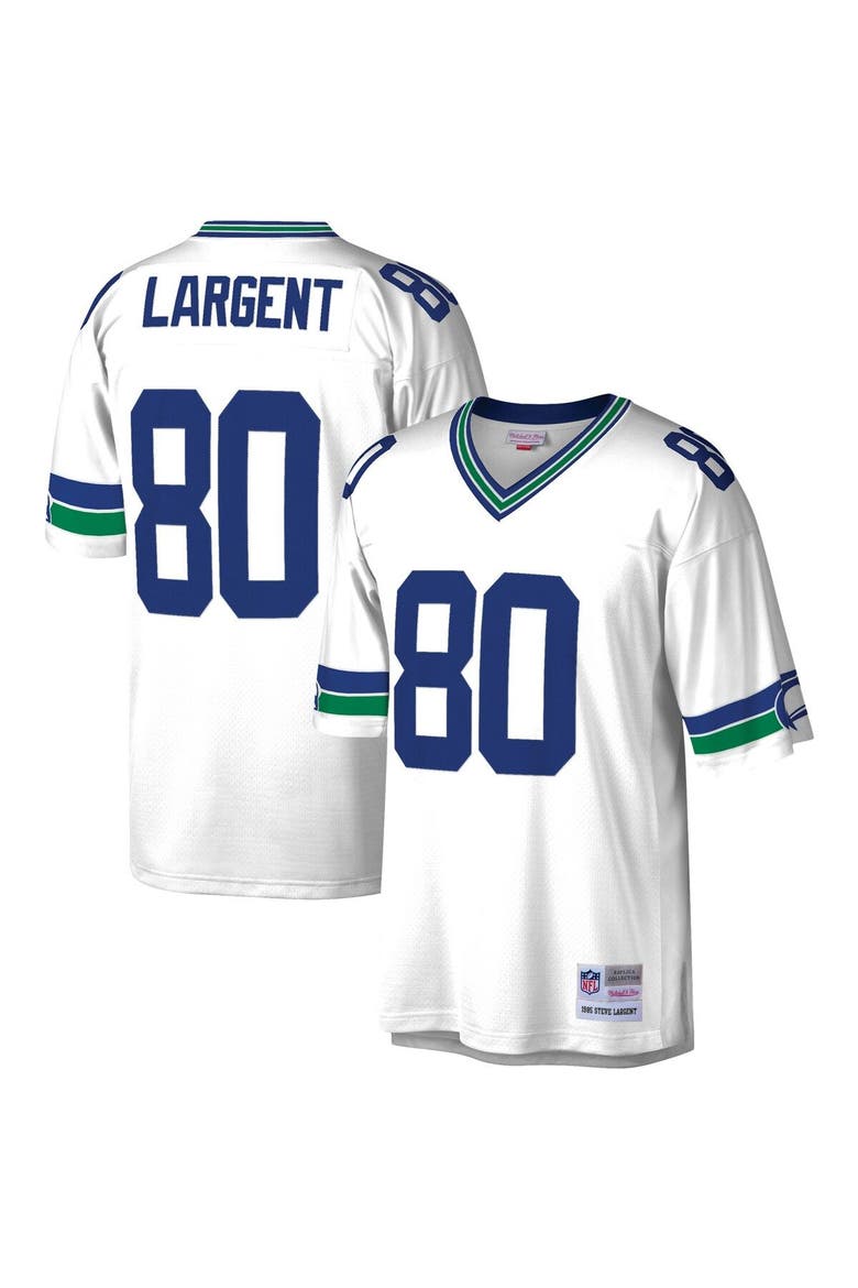 Men's Mitchell & Ness Steve Largent White Seattle Seahawks Legacy Replica Jersey, Alternate, color, White