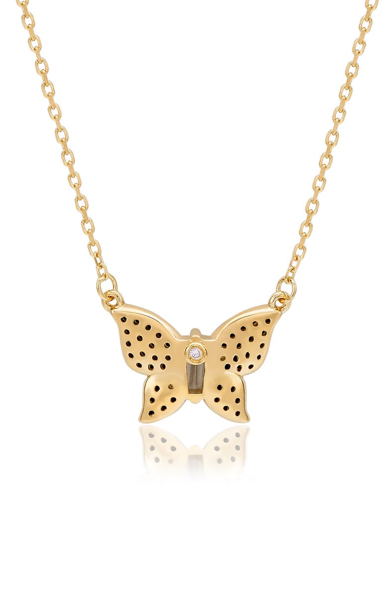 SUZY LEVIAN Cubic Zirconia Butterfly Pavé Pendant Necklace, Alternate, color, Black