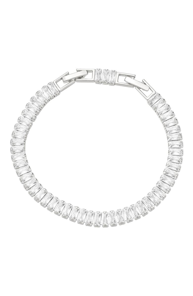 Untamed Petals Polly Tennis Bracelet, Main, color, Silver