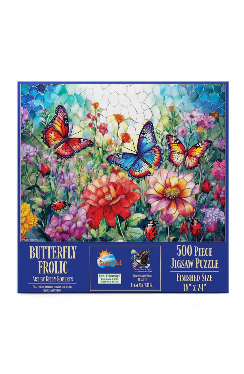 Sunsout Butterfly Frolic 500 piece Jigsaw Puzzle for Adults, Alternate, color, Multicolor