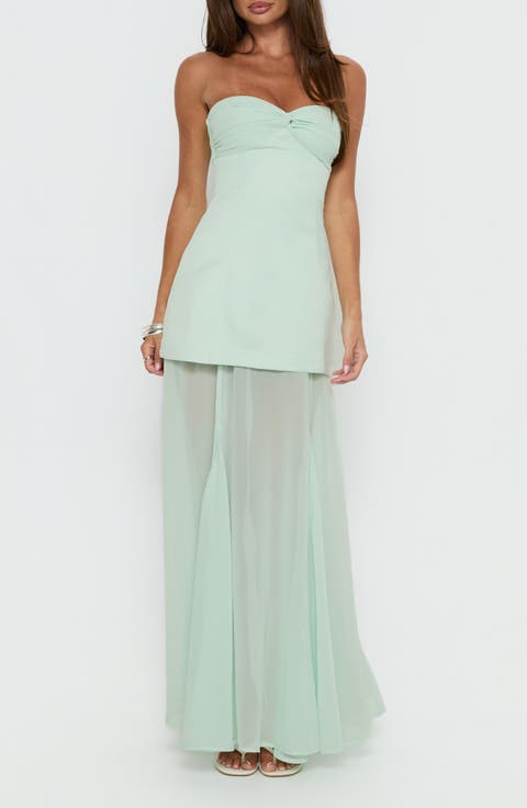 Strapless Chiffon Gown