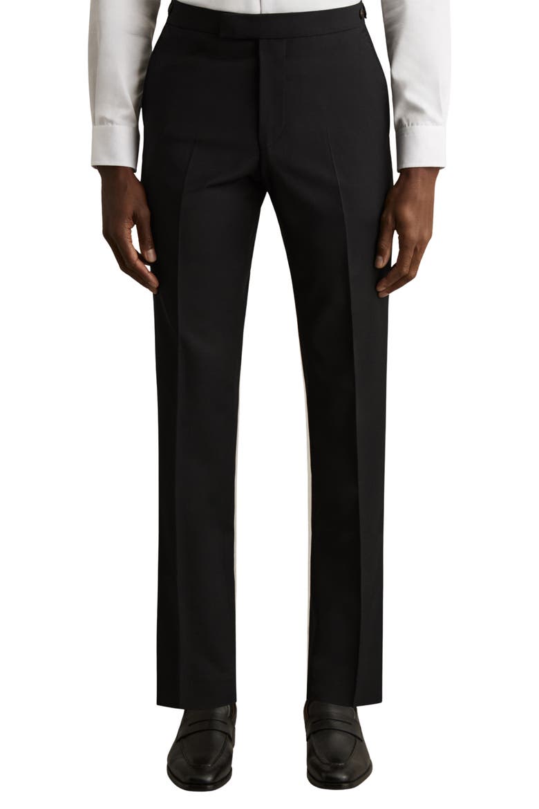 Promise Slim Fit Wool Blend Pants, Main, color, BLACK