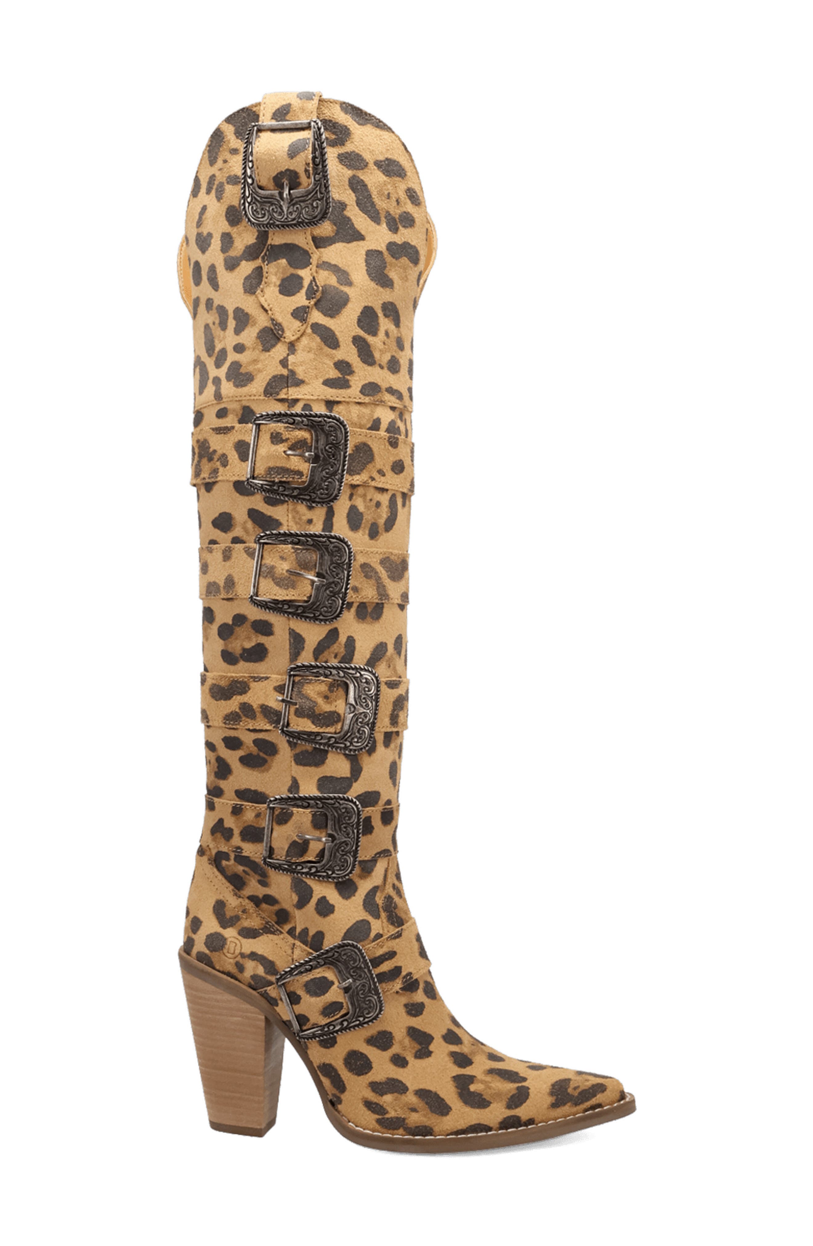 Bucked Off Leopard Print Leather Western Boot, Alternate, color, LEOPARD