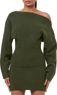 Naked Wardrobe One-Shoulder Sweater