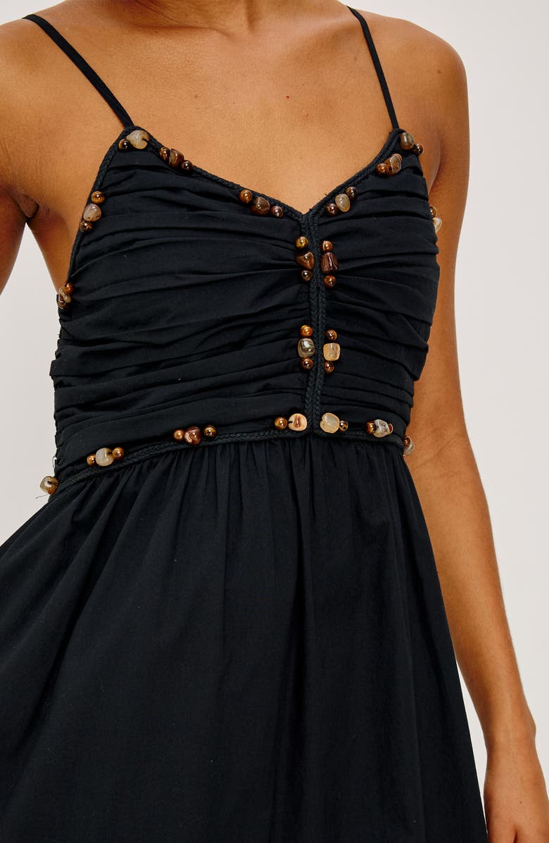 Rails Ivana Polished Stone Detail Cotton Maxi Dress, Alternate, color, Black