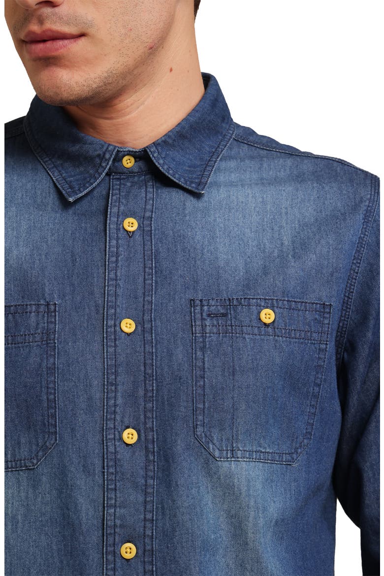 Men's Denim Shirt, Alternate, color, Dark Indigo