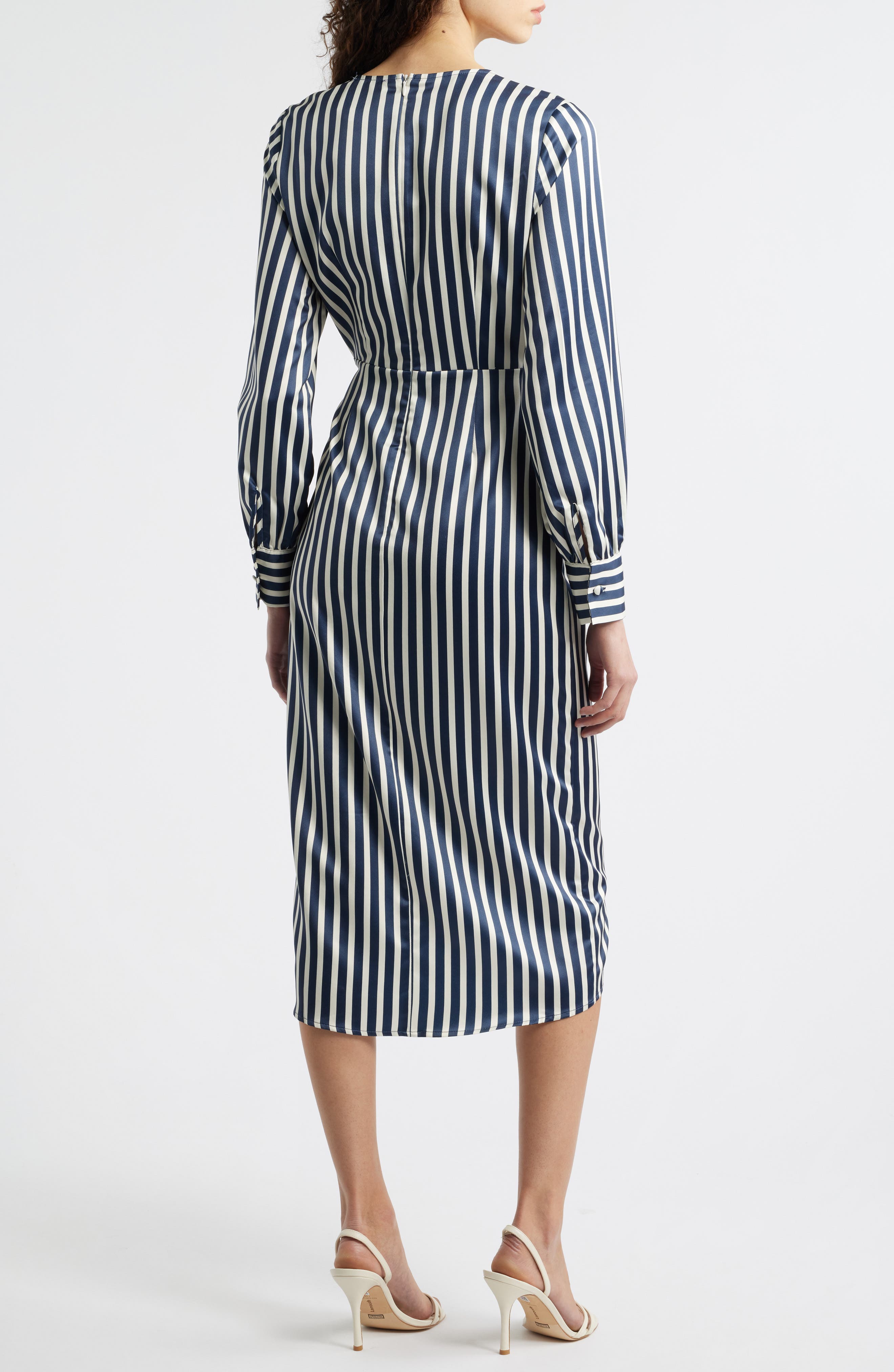 Long Sleeve Stripe Wrap Dress - image 2