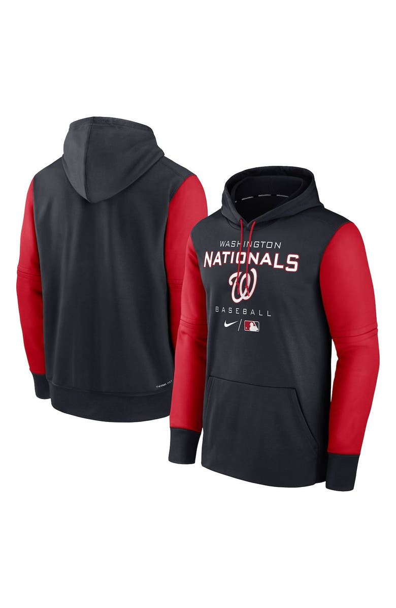 Nike Men's Nike Navy/Red Washington Nationals Authentic Collection Performance Hoodie, Alternate, color,