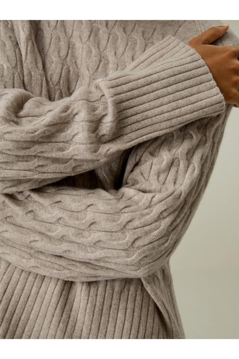 Women's Baby Cashmere Cable-knit Sweater, Alternate, color, Camel