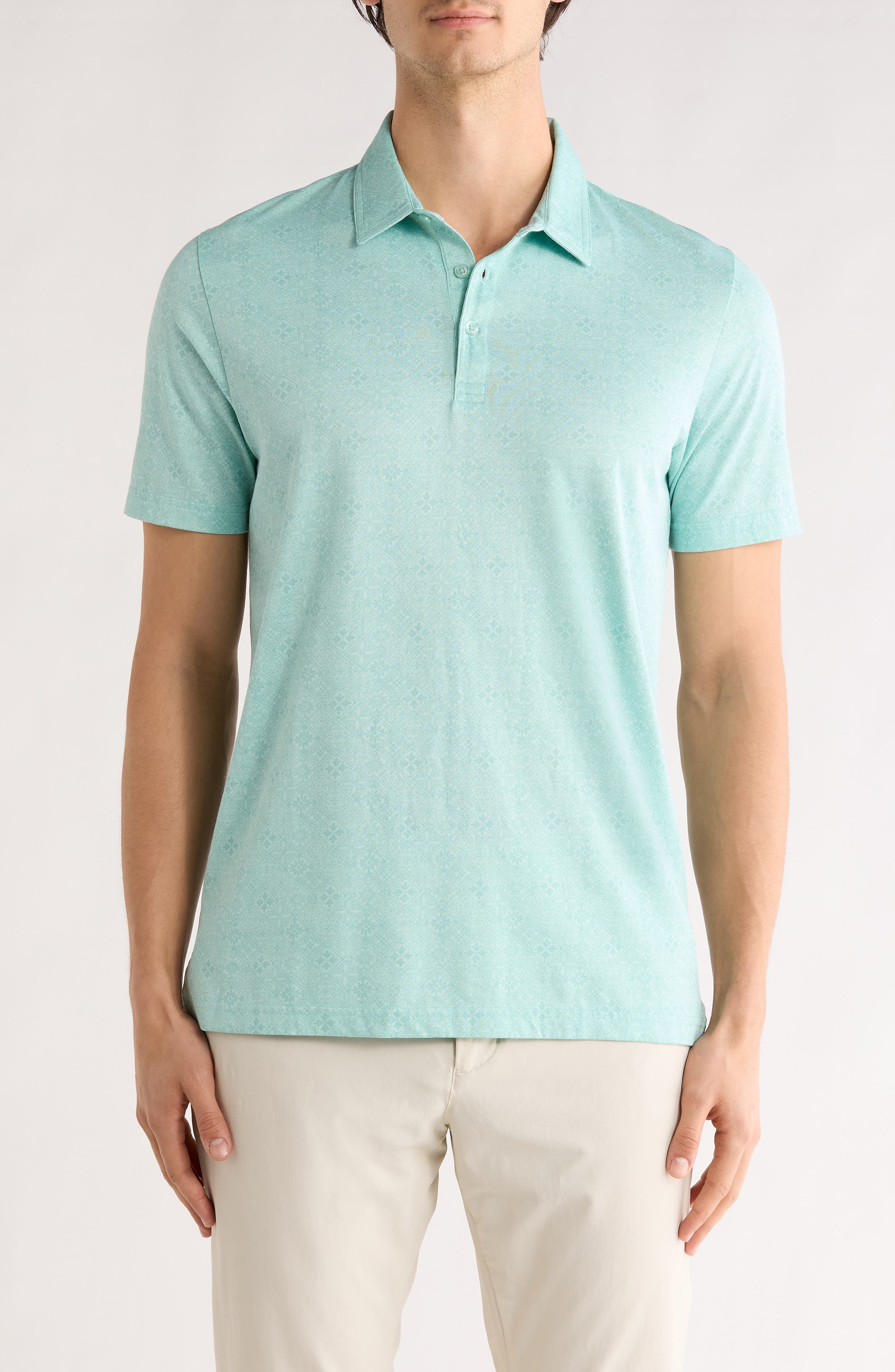 TravisMathew Acropolis Geo Print Cotton Blend Polo