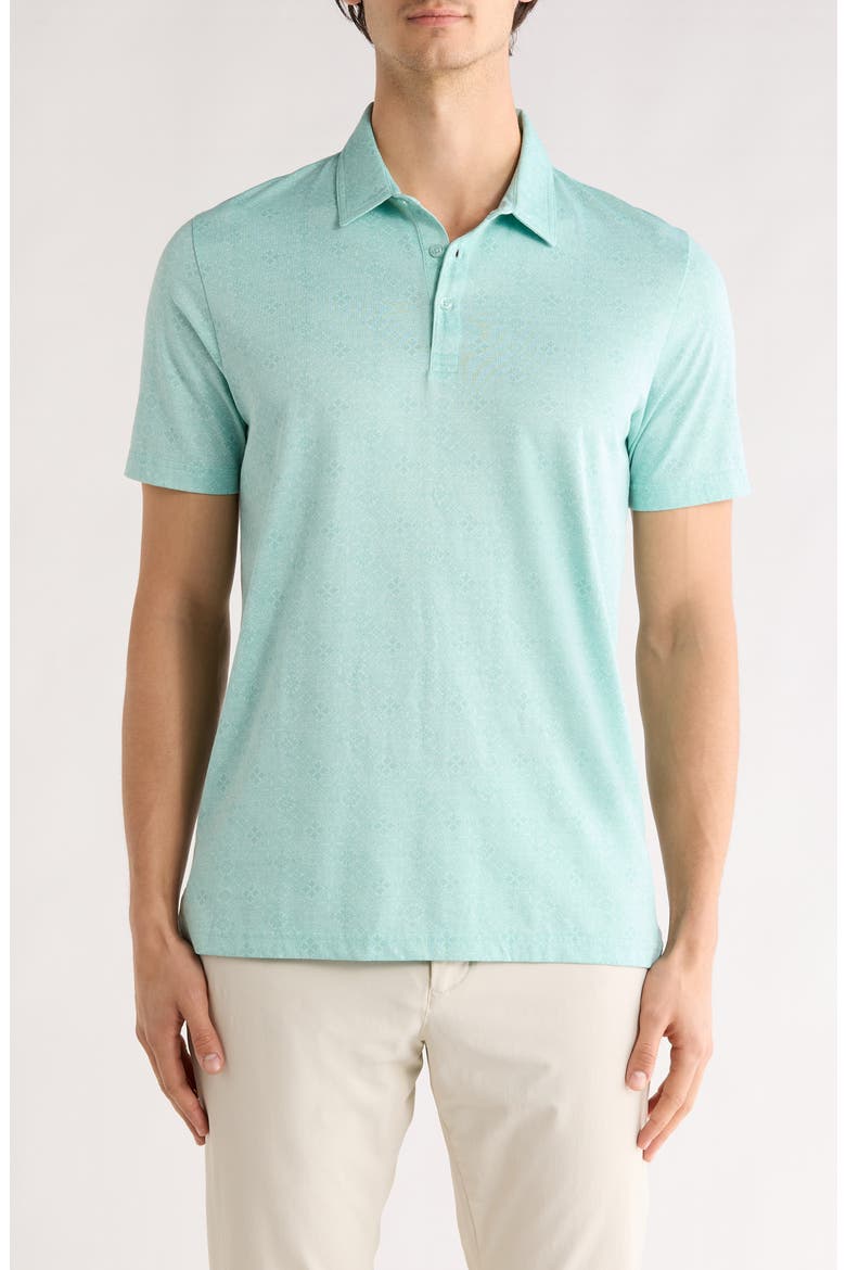 Acropolis Geo Print Cotton Blend Polo, Main, color, EGGSHELL BLUE