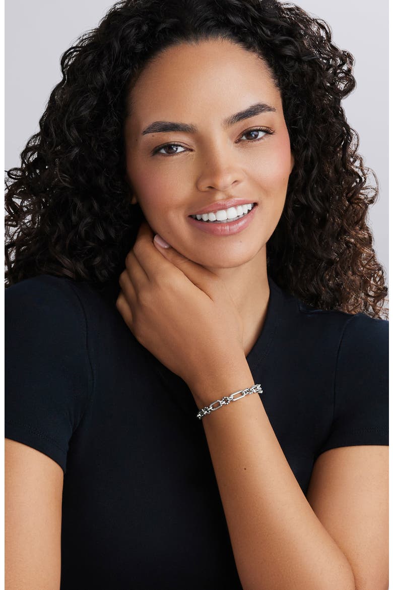 Petite Sterling Silver Link Bracelet, Alternate, color, SILVER