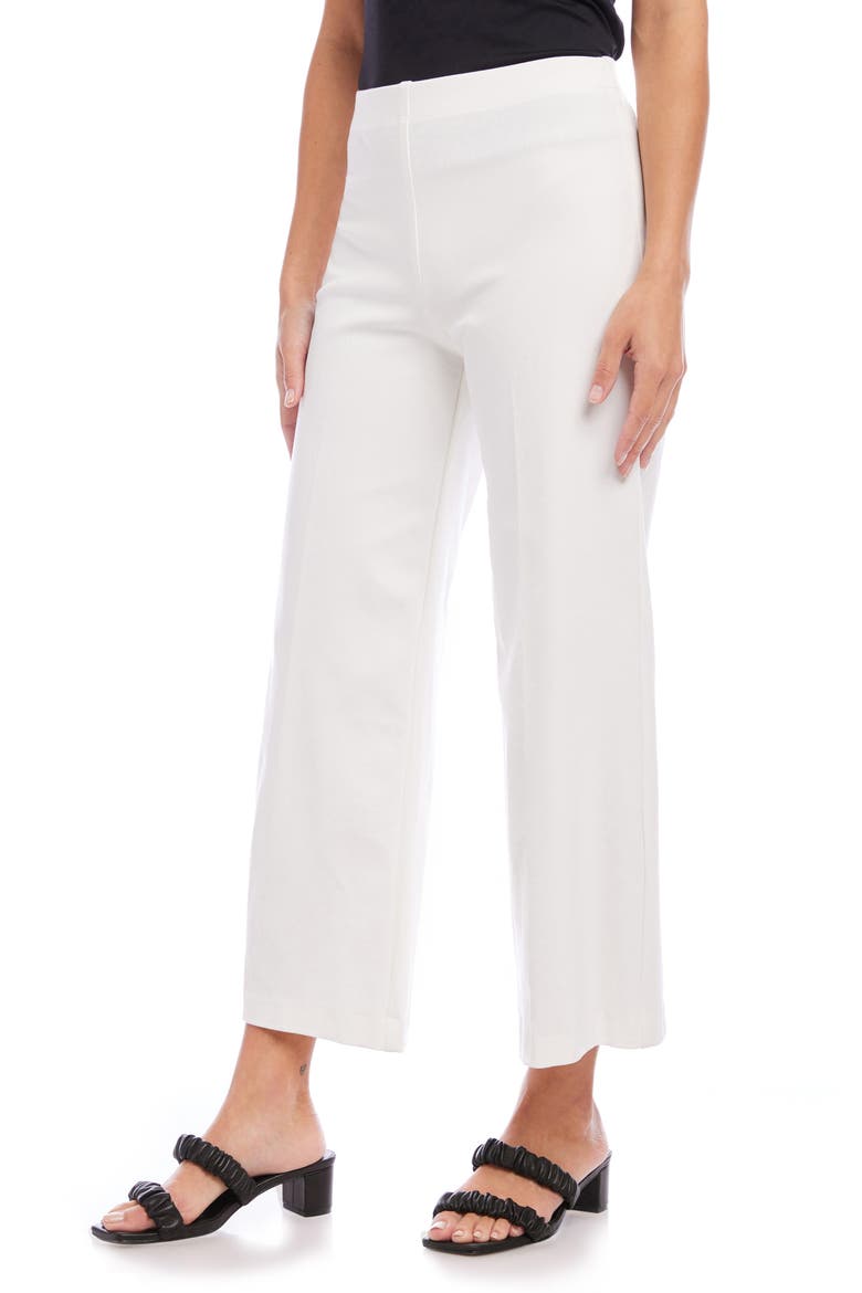 High Waist Crop Wide Leg Pants, Alternate, color, OFF WHITE