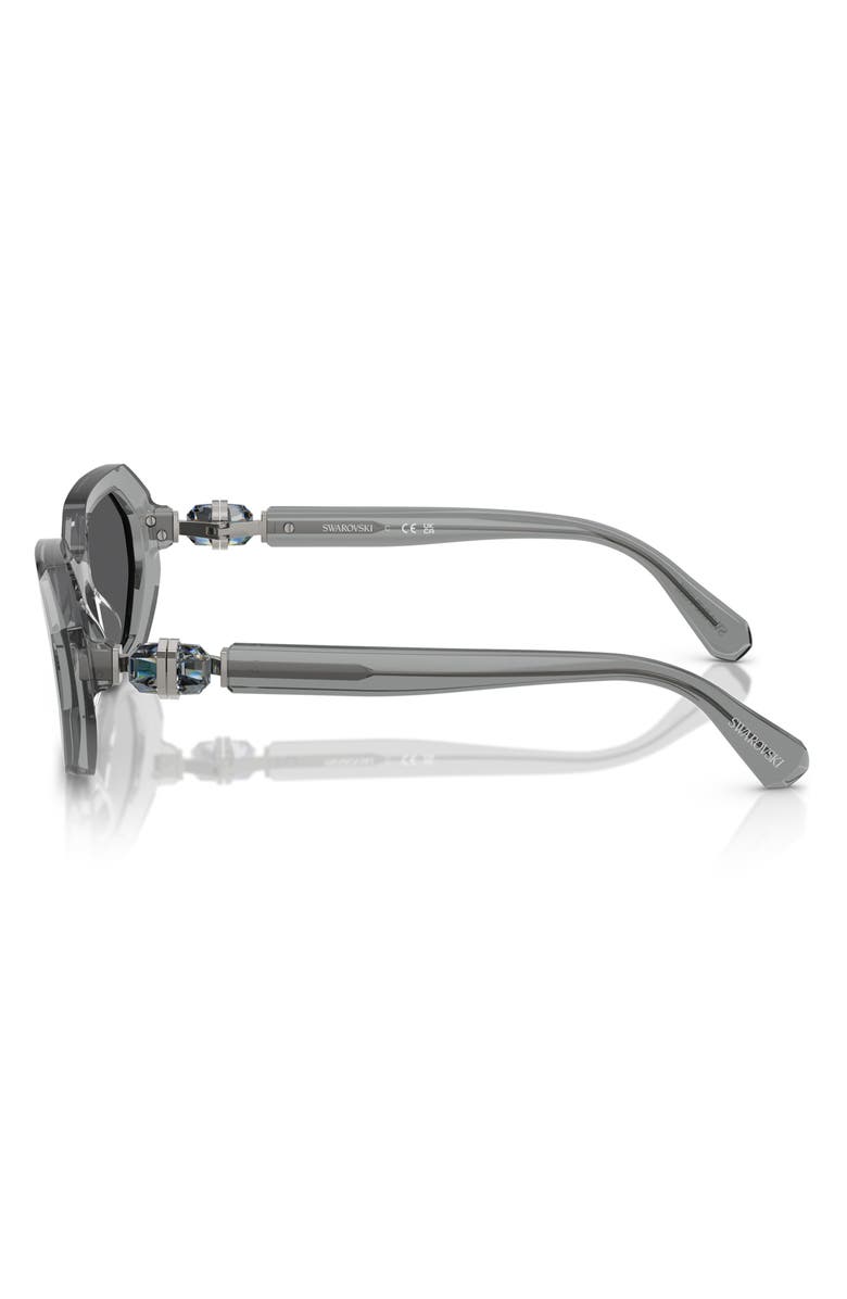Swarovski 54mm Irregular Sunglasses, Alternate, color, Grey Mirror