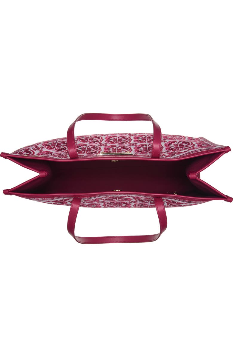 Dolce&Gabbana Majolica Print Canvas Tote, Alternate, color,