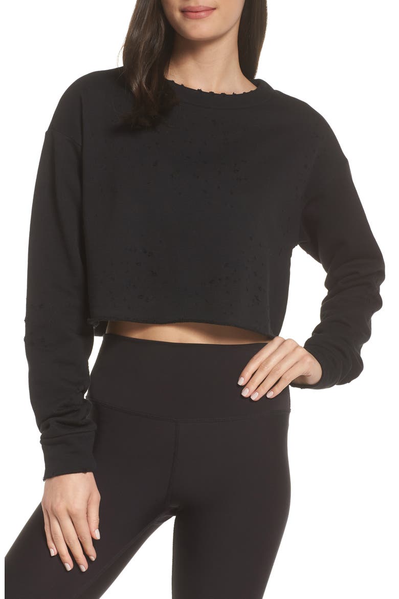 Fierce Crew Pullover, Main, color, BLACK