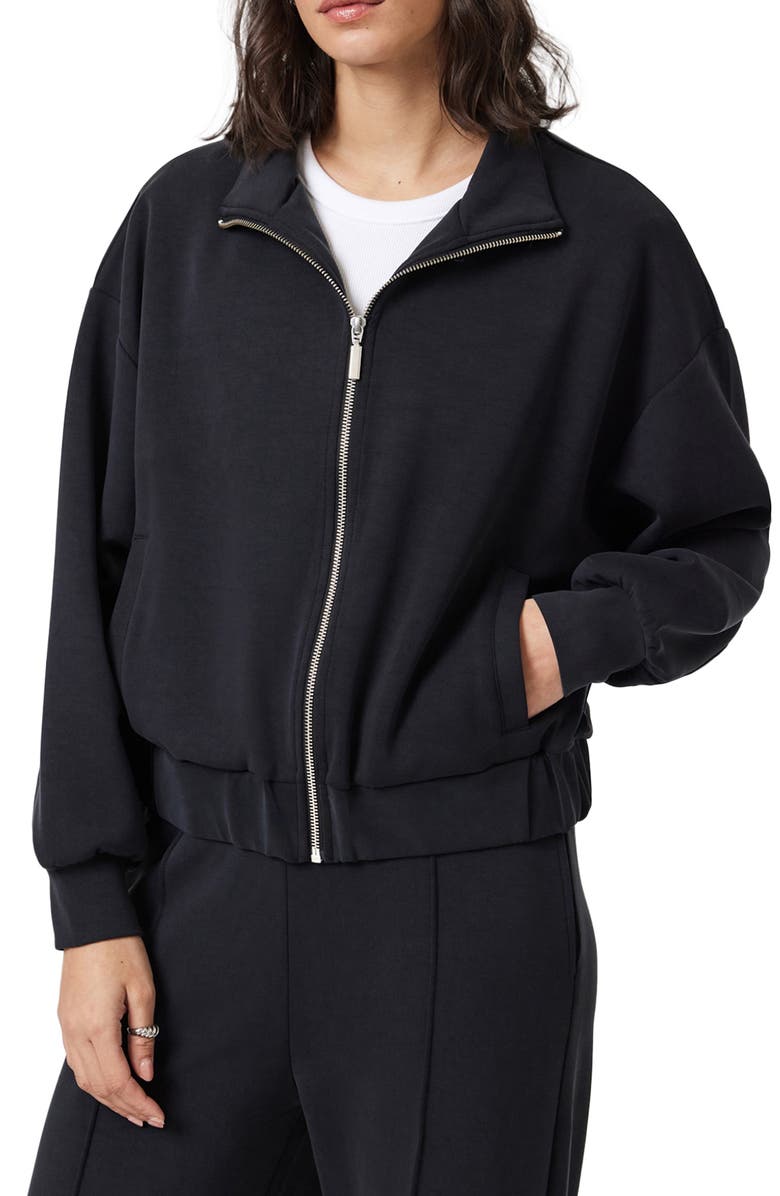 Mavi Jeans Oversized Zip Sweatshirt, Main, color, Black