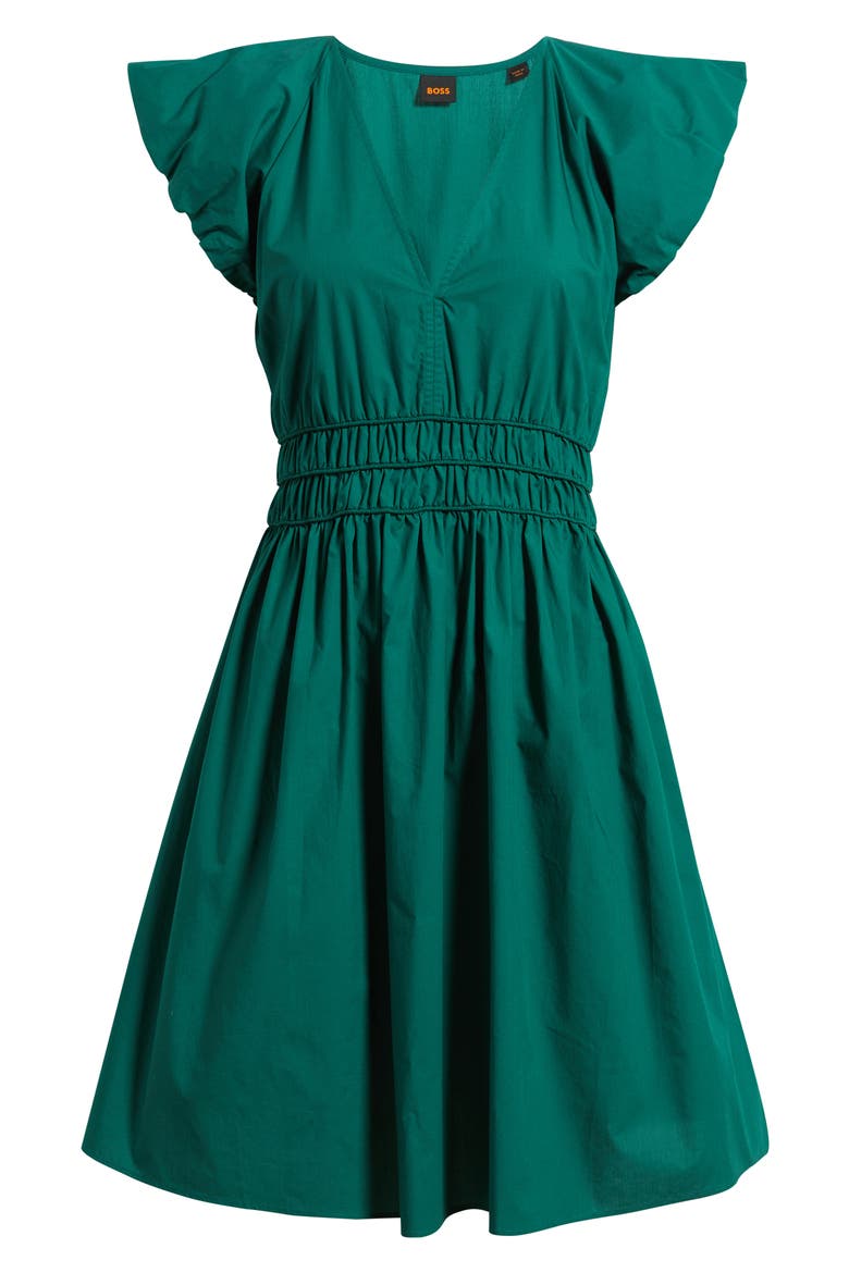 Ruffle Sleeve Cotton Poplin Dress, Alternate, color, AMAZONITE