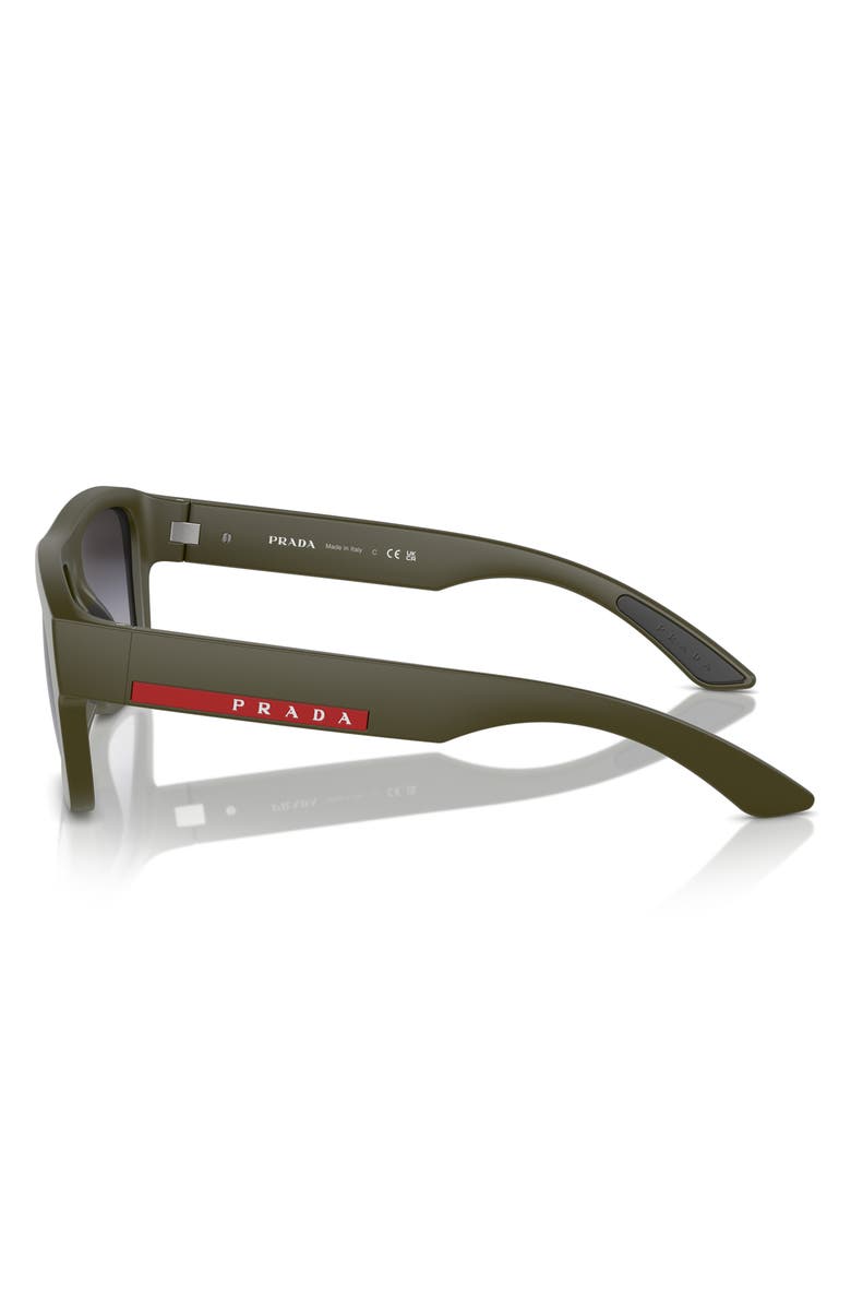 Prada Linea Rossa 56mm Square Sunglasses, Alternate, color, Grey Flash