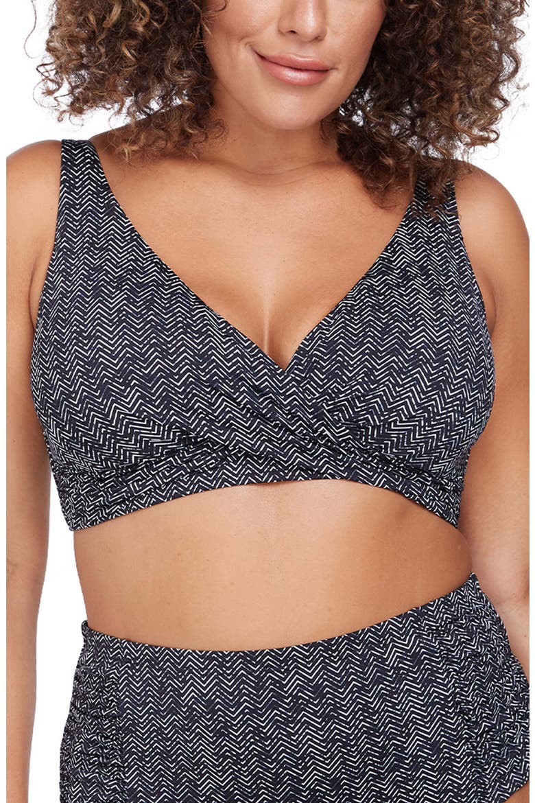 Zigzag Delacroix D-Cup & Up Bikini Top, Main, color, BLACK
