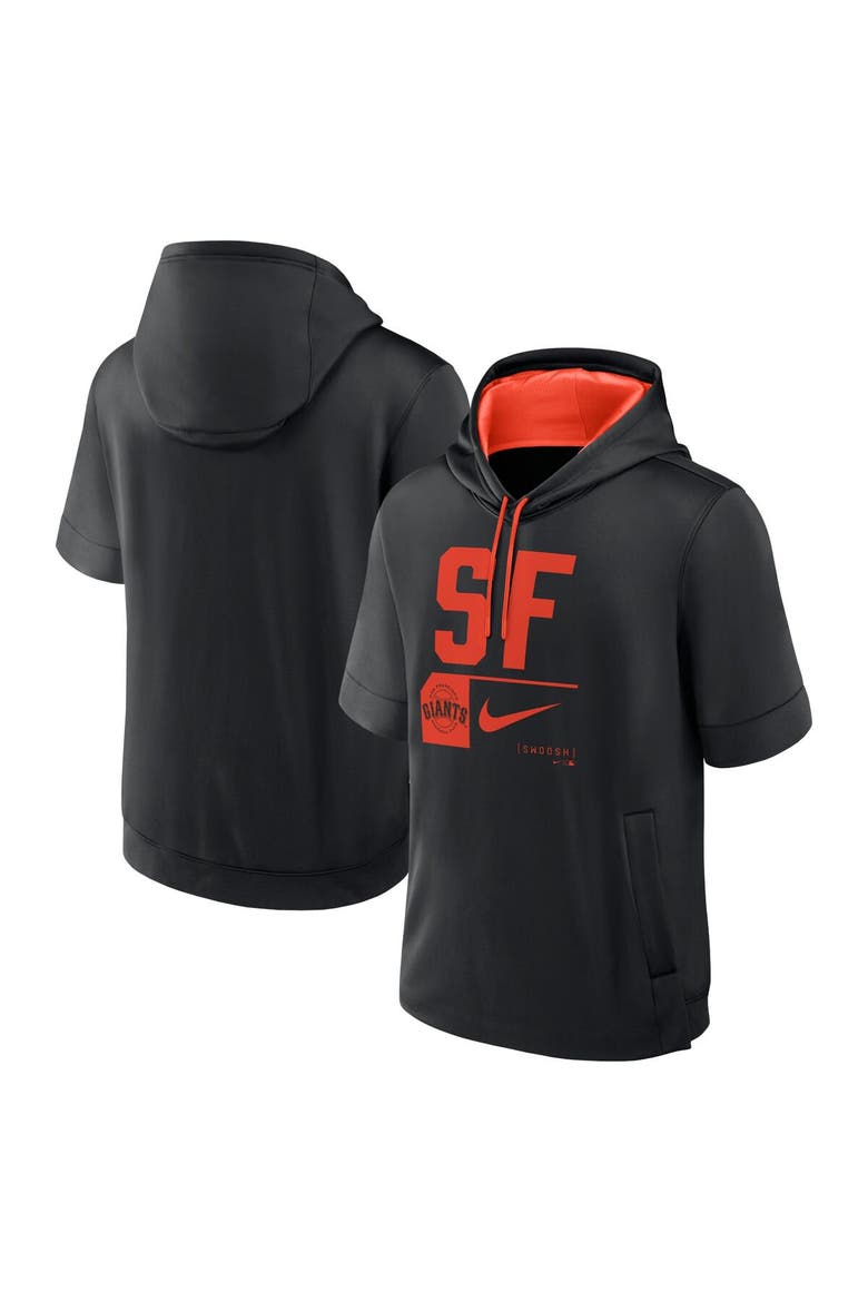 Men's Nike Black San Francisco Giants Tri Code Lockup Short Sleeve Pullover Hoodie, Alternate, color, Black