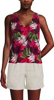 Lands' End Lightweight Jersey Blouson Vneck Tank