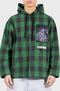PLEASURES Virtual Hooded Snap-Up Shirt