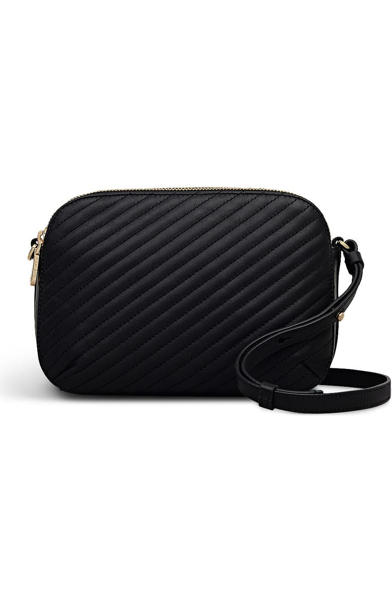 Radley Dukes Place - Diagonal Quilt Medium Ziptop Crossbody Bag, Main, color, Black