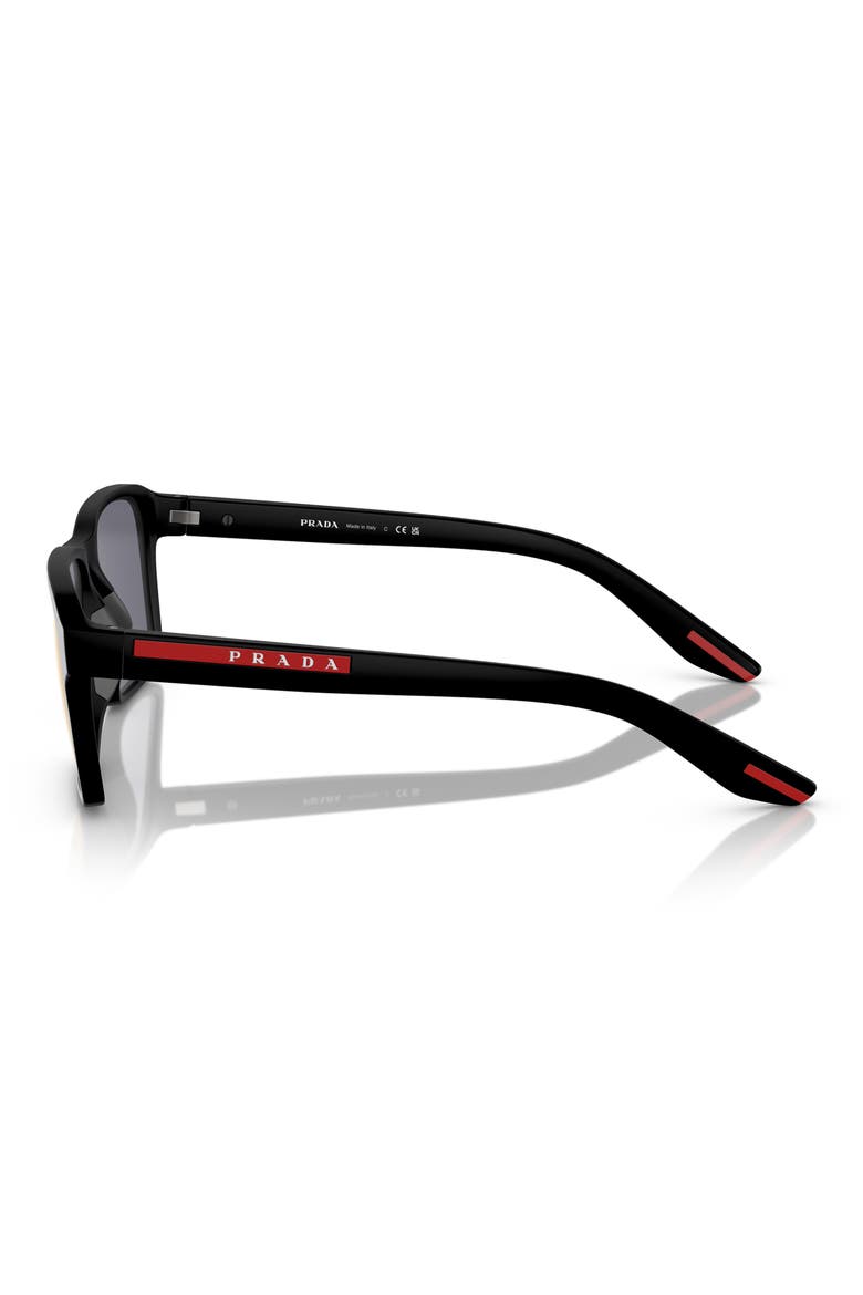58mm Rectangular Sunglasses, Alternate, color, MATTE BLACK