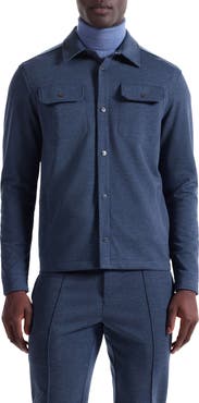 Bugatchi Heathered Kint Snap-Up Shirt Jacket