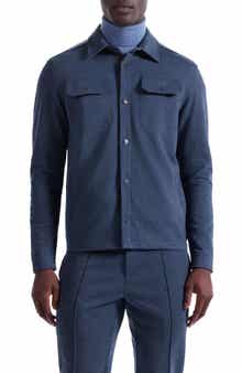 Bugatchi Heathered Kint Snap-Up Shirt Jacket