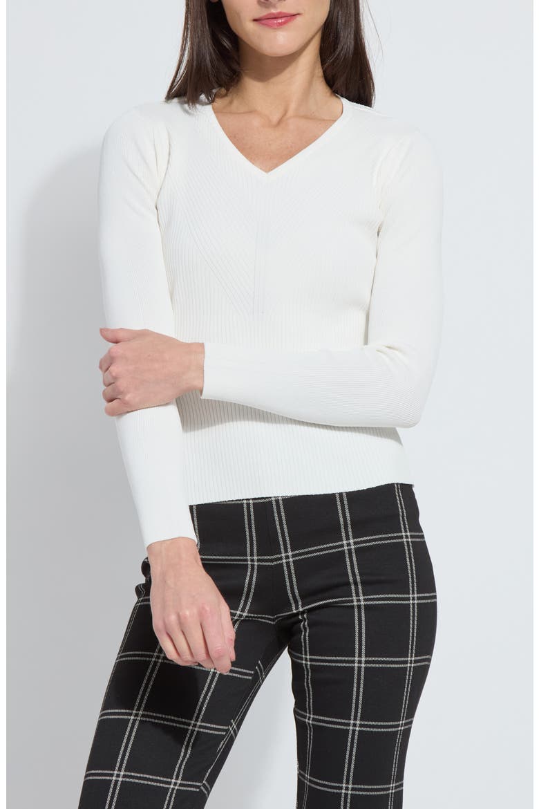 Adette V-Neck Rib Sweater, Main, color, NATURAL PEARL