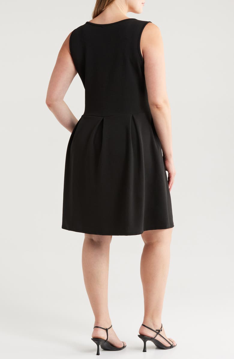 24seven Comfort Apparel Sleeveless Stretch Fit & Flare Minidress, Alternate, color, Black