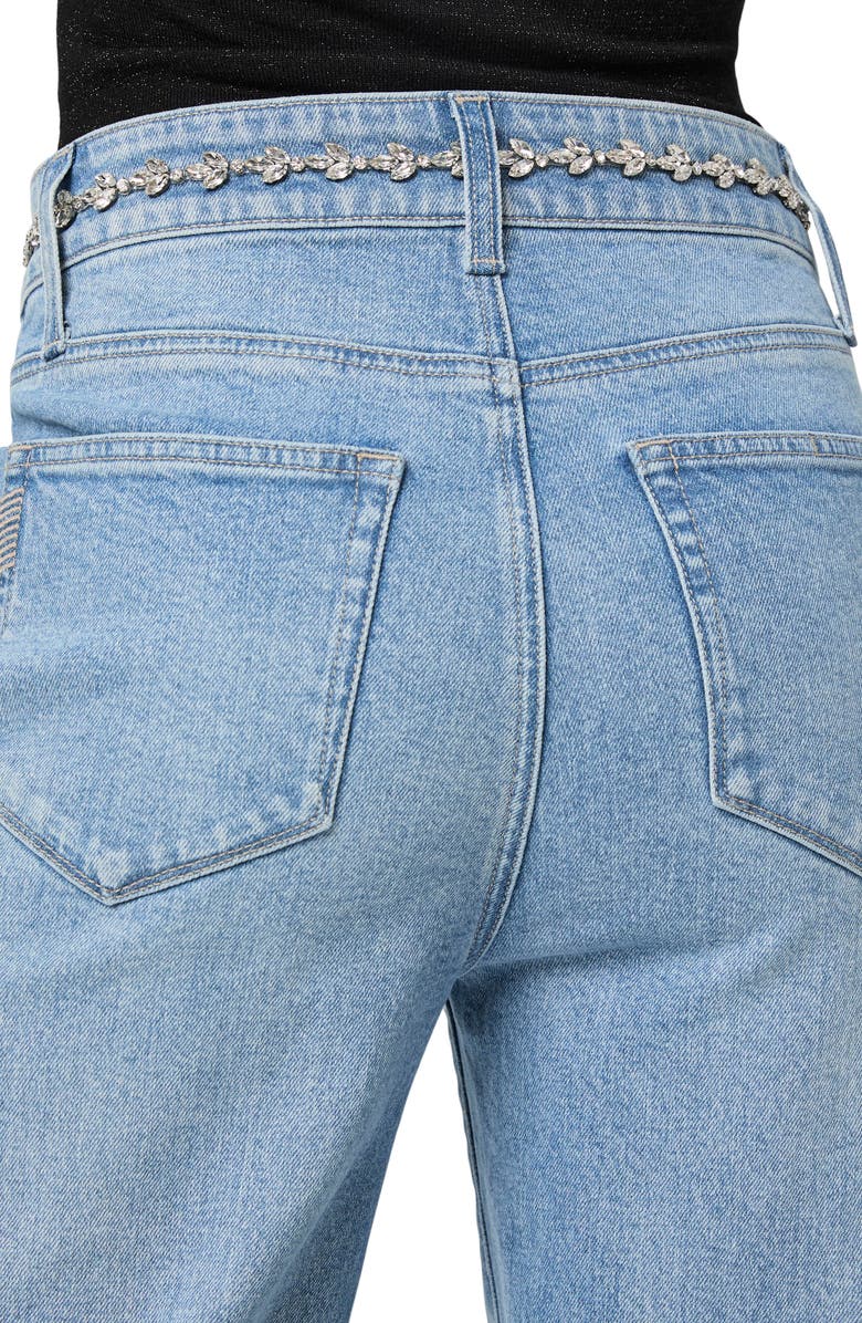 PAIGE Sasha Embellished High Waist Wide Leg Jeans, Alternate, color,