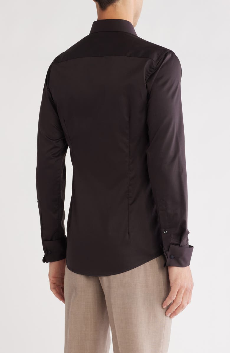 Eton Slim Fit Solid Textured Cotton Tuxedo Shirt, Alternate, color,