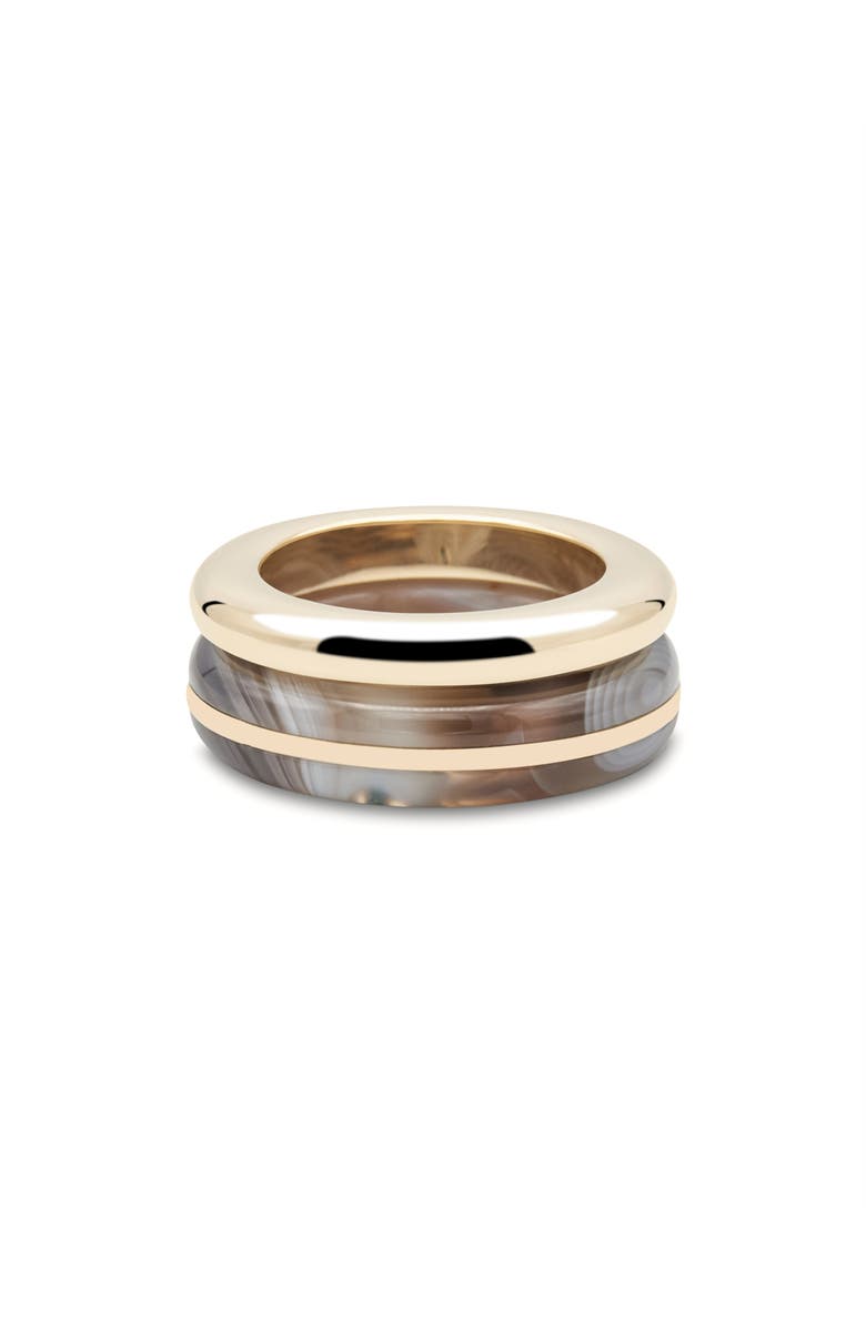 BY PARIAH Essential Set of 2 Stack Rings, Main, color, Brown/ White