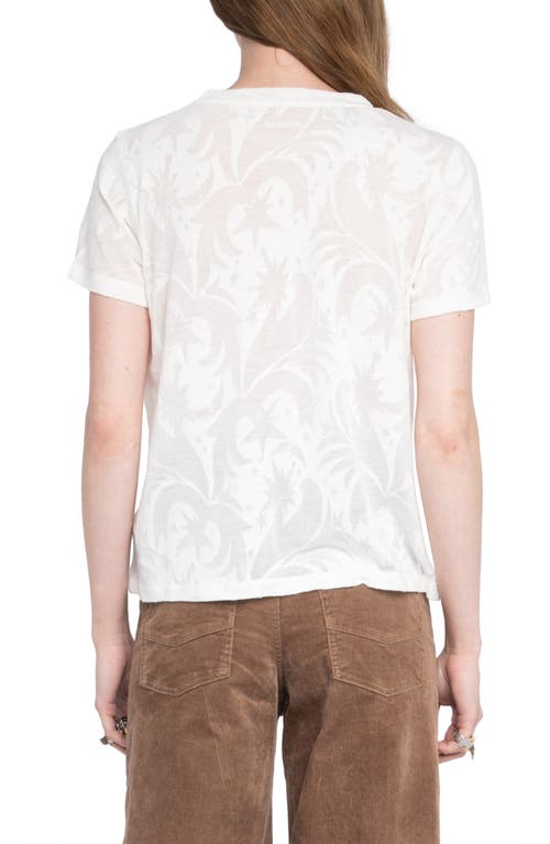 Zadig & Voltaire Alys Mixed Print Devoré Top In White