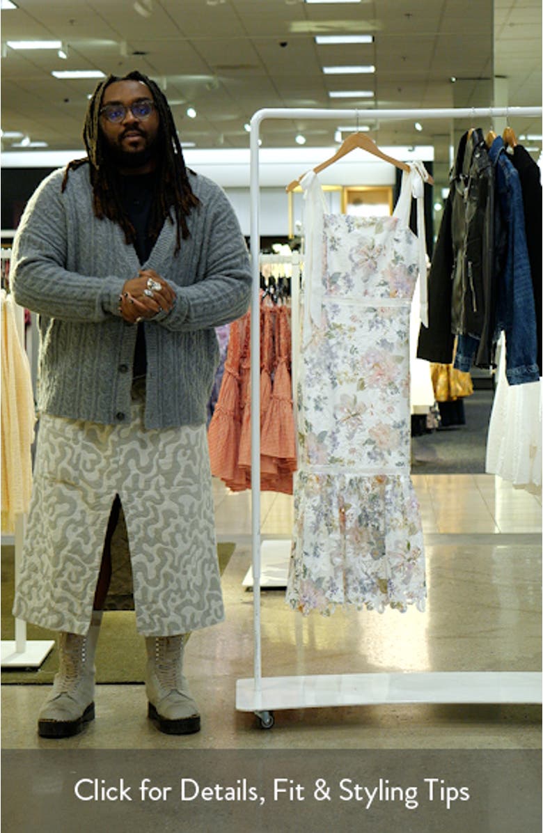 Madison Floral Lace Tie Strap Sleeveless Midi Dress, sales video thumbnail