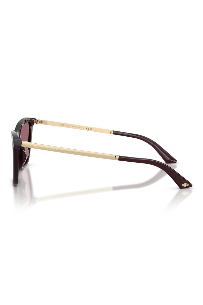 56mm Cat Eye Sunglasses, Alternate, color, OPALINE PRUNE / VIOLET