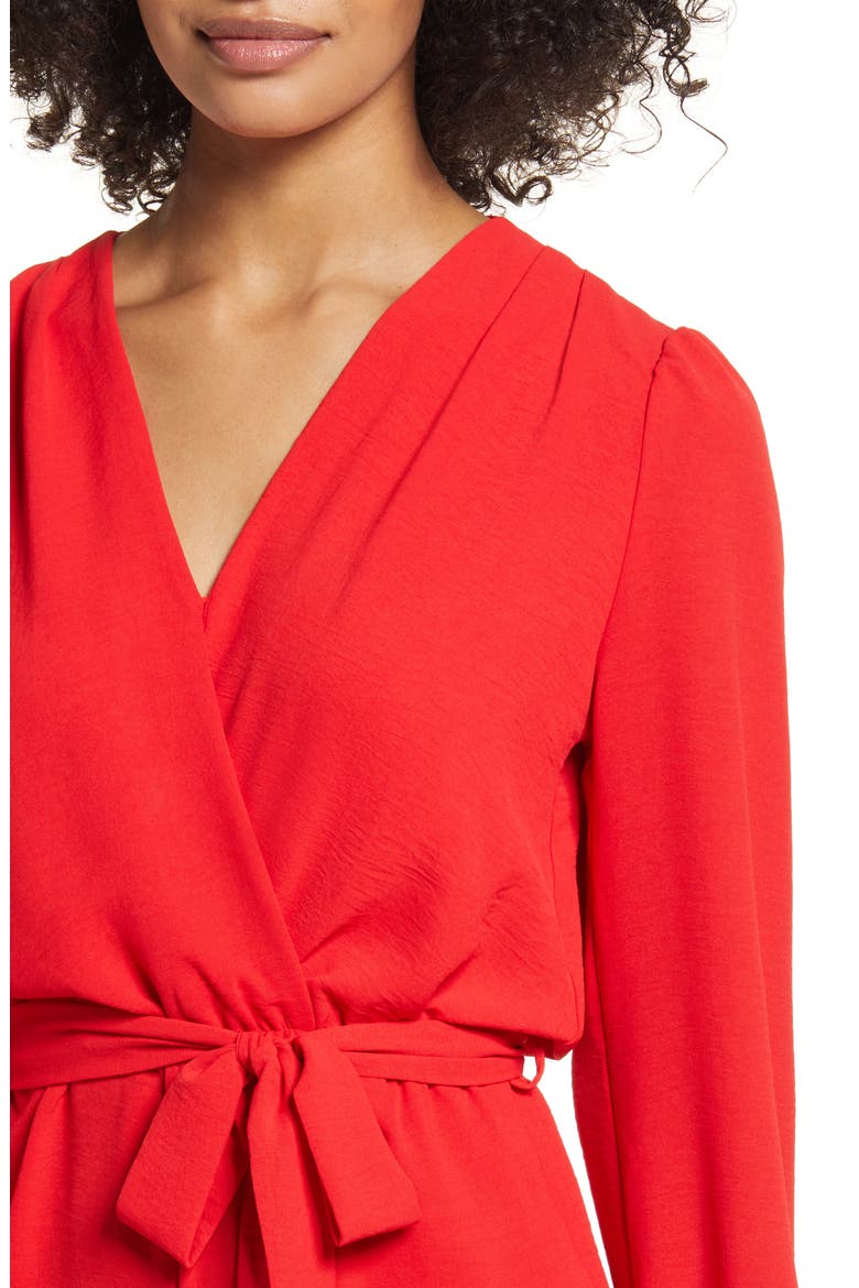 Long Sleeve Romper, Alternate, color, TOMATO