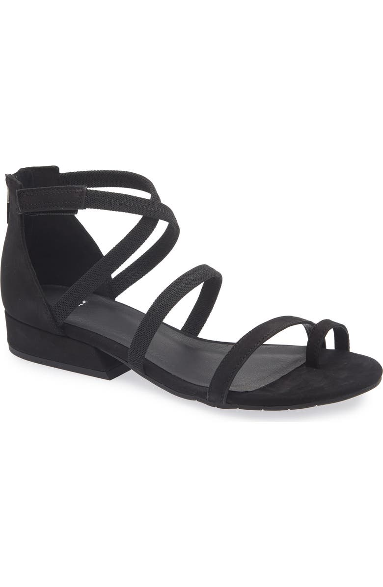 Eileen Fisher Emily Zip Sandal, Main, color, Black