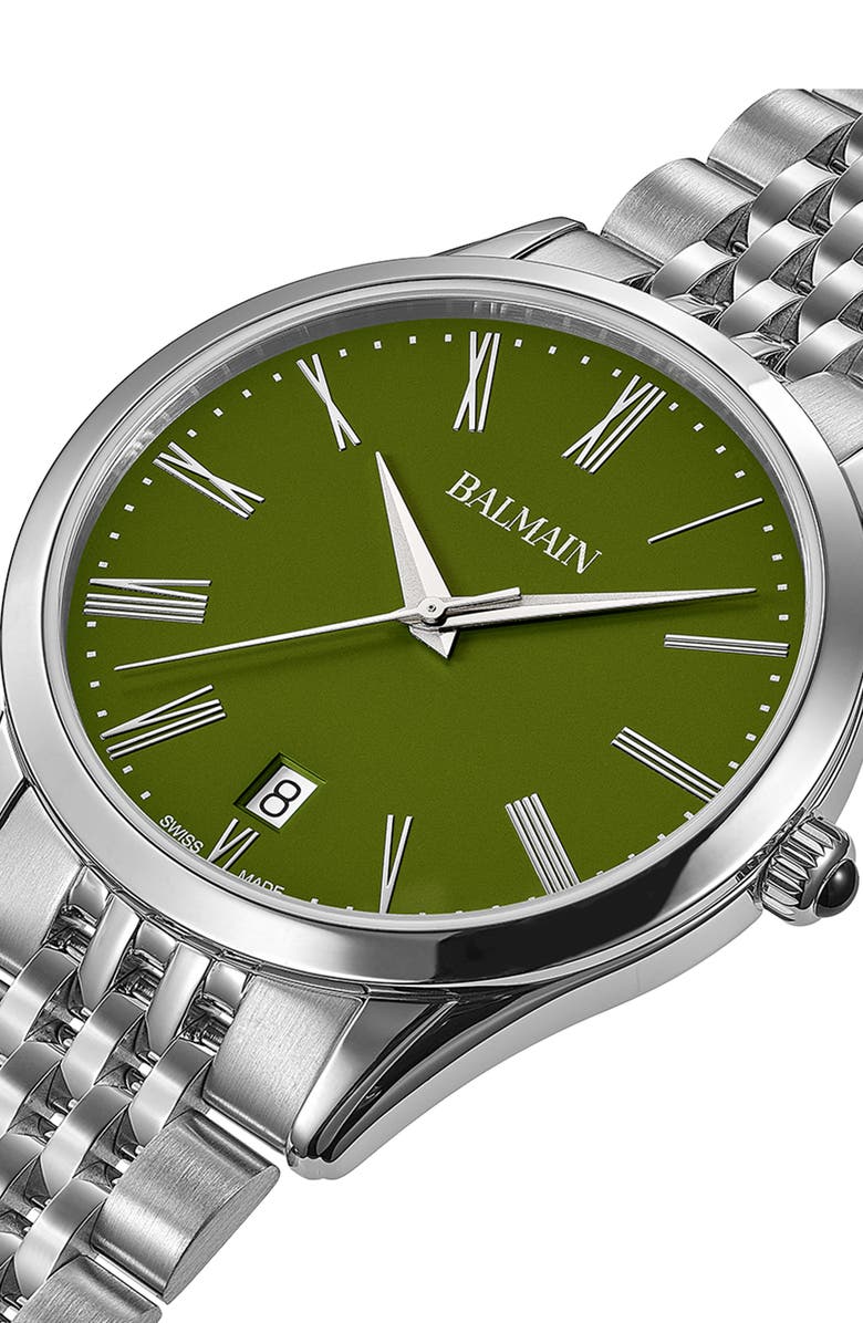 Balmain Classic R Khaki Bracelet Watch, 41mm, Alternate, color, Stainless Steel