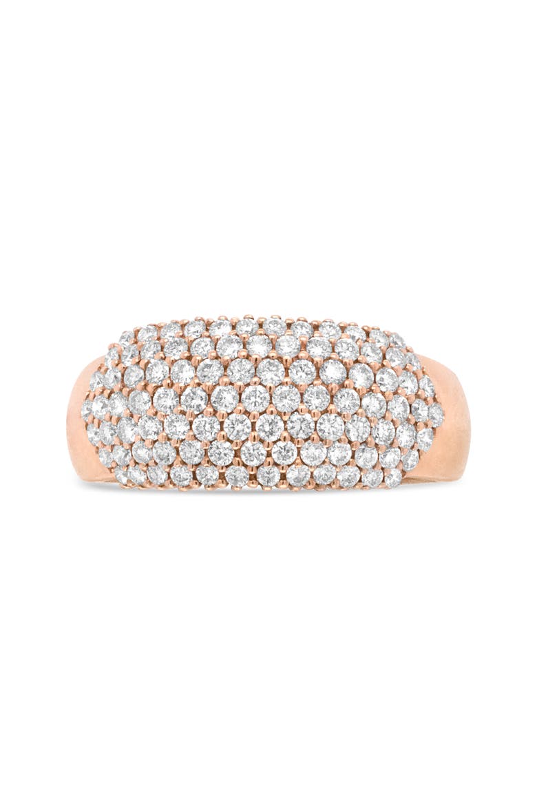 18K Rose Gold 1.00 Cttw Diamond Multi Row Dome Band Ring, Main, color, Pink