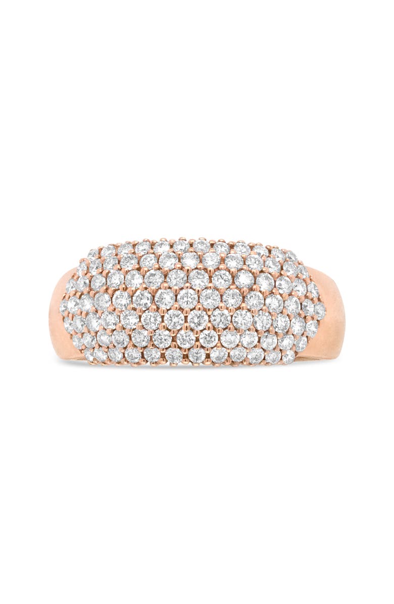 Haus of Brilliance 18K Rose Gold 1.00 Cttw Diamond Multi Row Dome Band Ring, Main, color, Pink